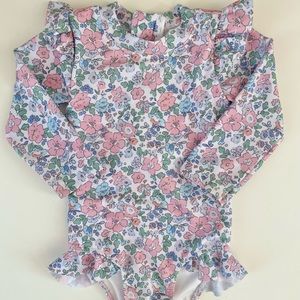 Cecil and Lou Rashguard Swim in Liberty Floral | 9 months